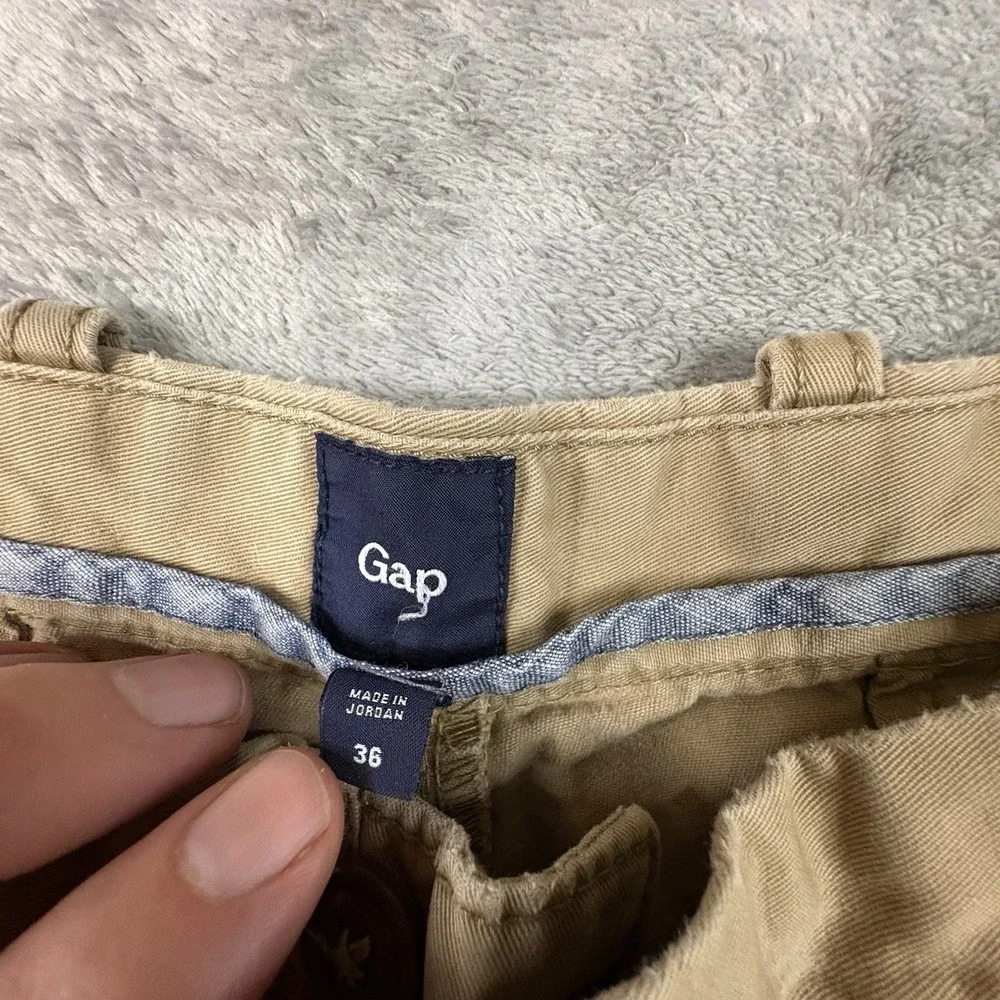 Gap Men's 37 Tan Khaki Chino Shorts Flat Front Casual Cotton Preppy SEE DESCRIPT